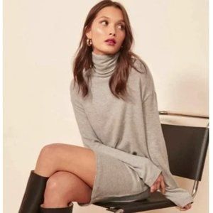 Reformation Gray Turtleneck Dress